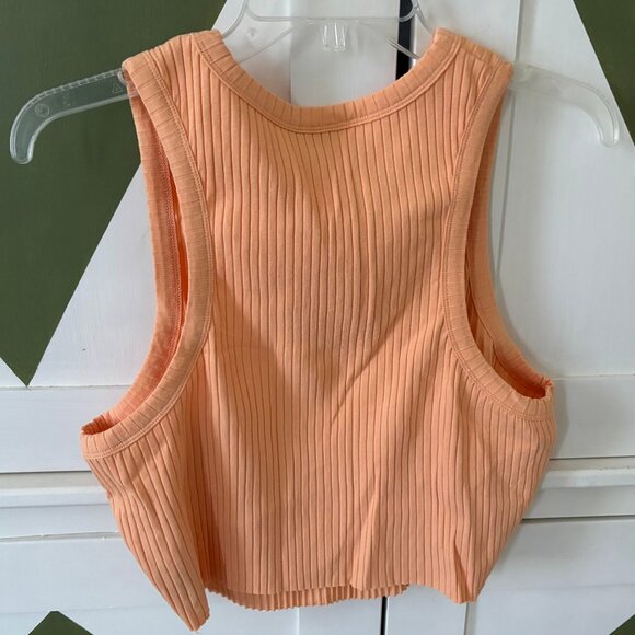NWOT! ASOS Designs Peach/Orange 'Weekend Collective' Crop Racerback Tank Top - Picture 6 of 8